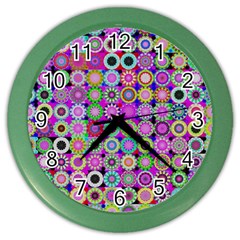 Design Circles Circular Background Color Wall Clocks by Nexatart