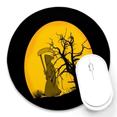 Death Haloween Background Card Round Mousepads by Nexatart