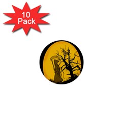 Death Haloween Background Card 1  Mini Buttons (10 Pack)  by Nexatart