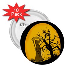 Death Haloween Background Card 2 25  Buttons (10 Pack)  by Nexatart