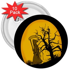 Death Haloween Background Card 3  Buttons (10 Pack)  by Nexatart