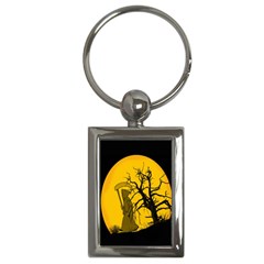 Death Haloween Background Card Key Chains (rectangle)  by Nexatart