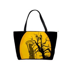 Death Haloween Background Card Shoulder Handbags by Nexatart