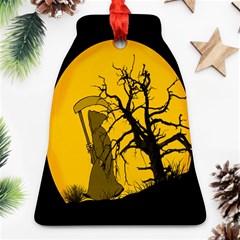 Death Haloween Background Card Bell Ornament (two Sides) by Nexatart