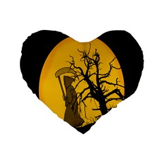 Death Haloween Background Card Standard 16  Premium Heart Shape Cushions by Nexatart