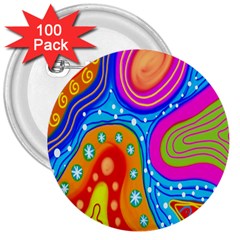 Doodle Pattern 3  Buttons (100 Pack)  by Nexatart