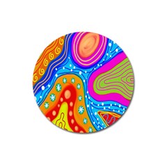 Doodle Pattern Magnet 3  (round) by Nexatart