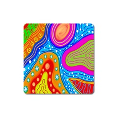 Doodle Pattern Square Magnet by Nexatart