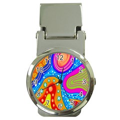 Doodle Pattern Money Clip Watches by Nexatart