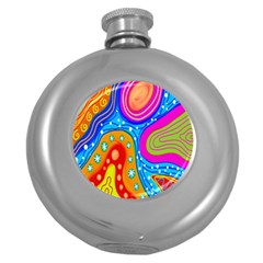 Doodle Pattern Round Hip Flask (5 Oz) by Nexatart