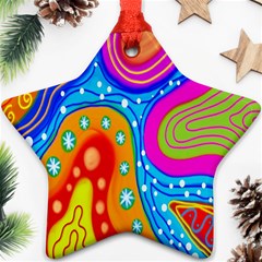 Doodle Pattern Star Ornament (two Sides) by Nexatart