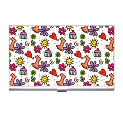 Doodle Wallpaper Business Card Holders by Nexatart