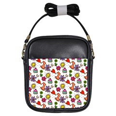 Doodle Wallpaper Girls Sling Bags by Nexatart