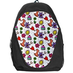 Doodle Wallpaper Backpack Bag by Nexatart