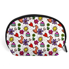 Doodle Wallpaper Accessory Pouches (large)  by Nexatart