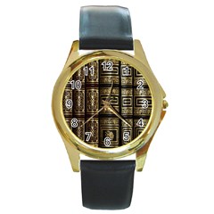 Detail Golden Gold Ornaments Round Gold Metal Watch by Nexatart