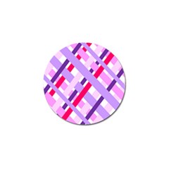 Diagonal Gingham Geometric Golf Ball Marker by Nexatart