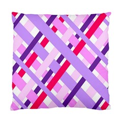 Diagonal Gingham Geometric Standard Cushion Case (two Sides) by Nexatart