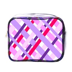 Diagonal Gingham Geometric Mini Toiletries Bags by Nexatart