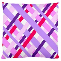 Diagonal Gingham Geometric Large Cushion Case (one Side) by Nexatart