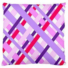 Diagonal Gingham Geometric Large Flano Cushion Case (two Sides) by Nexatart