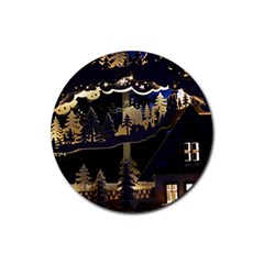 Christmas Advent Candle Arches Rubber Coaster (round)  by Nexatart