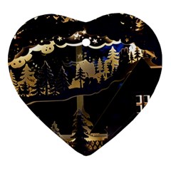 Christmas Advent Candle Arches Heart Ornament (two Sides) by Nexatart