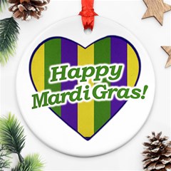 Happy Mardi Gras Logo Ornament (round) by dflcprints