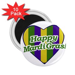 Happy Mardi Gras Logo 2 25  Magnets (10 Pack)  by dflcprints