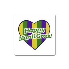 Happy Mardi Gras Logo Square Magnet by dflcprints