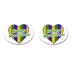 Happy Mardi Gras Logo Cufflinks (oval) by dflcprints