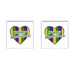 Happy Mardi Gras Logo Cufflinks (square) by dflcprints