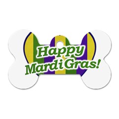 Happy Mardi Gras Logo Dog Tag Bone (one Side) by dflcprints