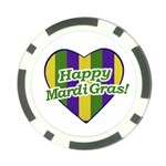 Happy Mardi Gras Logo Poker Chip Card Guard Front