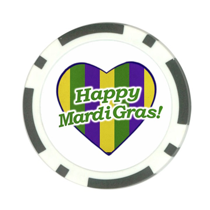 Happy Mardi Gras Logo Poker Chip Card Guard