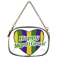 Happy Mardi Gras Logo Chain Purses (one Side)  by dflcprints