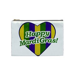 Happy Mardi Gras Logo Cosmetic Bag (medium)  by dflcprints