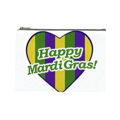 Happy Mardi Gras Logo Cosmetic Bag (large)  by dflcprints