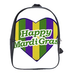 Happy Mardi Gras Logo School Bags(large)  by dflcprints