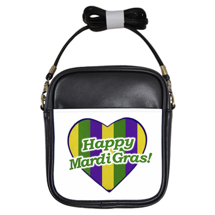 Happy Mardi Gras Logo Girls Sling Bags