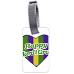 Happy Mardi Gras Logo Luggage Tags (Two Sides) Front