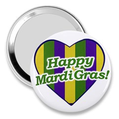 Happy Mardi Gras Logo 3  Handbag Mirrors by dflcprints