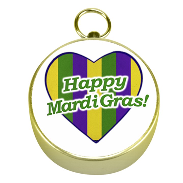 Happy Mardi Gras Logo Gold Compasses