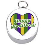 Happy Mardi Gras Logo Silver Compasses Front