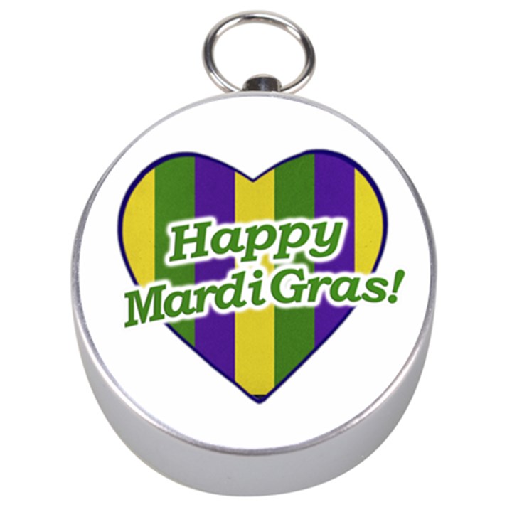 Happy Mardi Gras Logo Silver Compasses