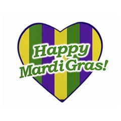 Happy Mardi Gras Logo Double Sided Flano Blanket (medium)  by dflcprints