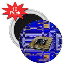 Processor Cpu Board Circuits 2 25  Magnets (10 Pack)  by Nexatart