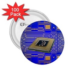 Processor Cpu Board Circuits 2 25  Buttons (100 Pack)  by Nexatart