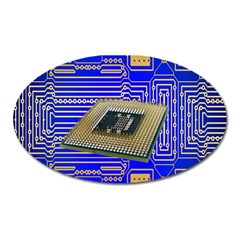 Processor Cpu Board Circuits Oval Magnet by Nexatart