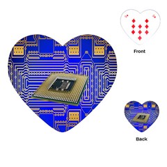 Processor Cpu Board Circuits Playing Cards (heart)  by Nexatart